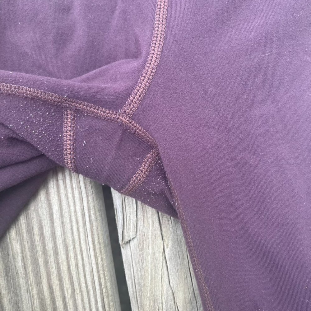** Athleta Leggings Sz XS Maroon Purple Salutation 7/8 Tight High Waist - Picture 7 of 9